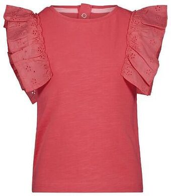 HEMA Kinder T-shirt Ruffle Koraal (koraal)