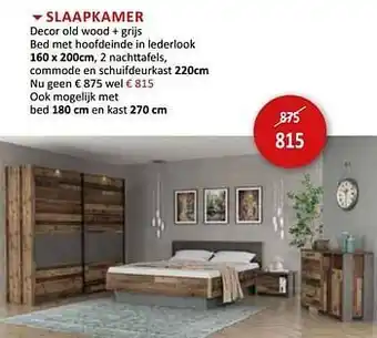 Slaapkamer decor old wood + grijs