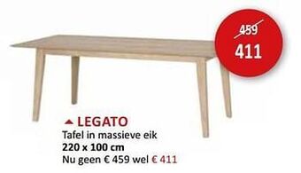 Legato tafel in massieve eik