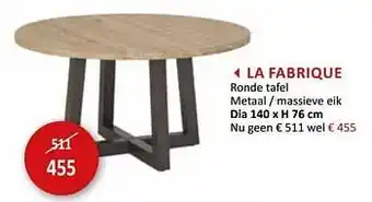 Weba La fabrique ronde tafel aanbieding