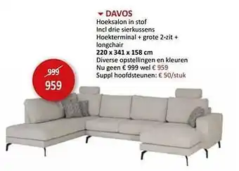 Weba Davos hoeksalon in stof aanbieding