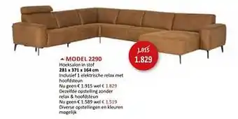 Weba Model 2290 hoeksalon in stof aanbieding