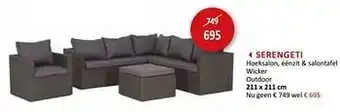 Weba Serengeti hoeksalon, éénzit + salontafel aanbieding