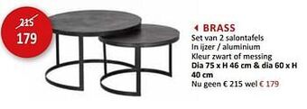 Weba Brass set van 2 salontafels aanbieding