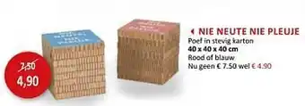 Nie neute nie pleuje poef in stevig karton
