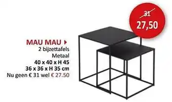 Weba Mau mau 2 bijzettafels aanbieding
