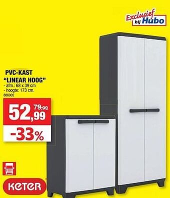 Hubo Pvc-kast linear hoog aanbieding