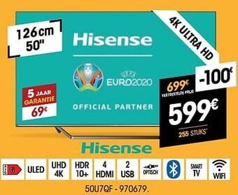 Electro Depot Hisense 4k ultra hd 50u7qf aanbieding