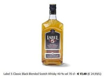 Colruyt Label 5 classic black blended scotch whisky aanbieding