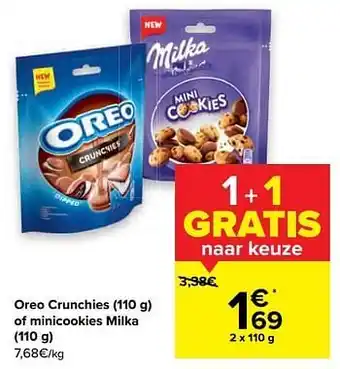 Oreo crunchies of minicookies milka