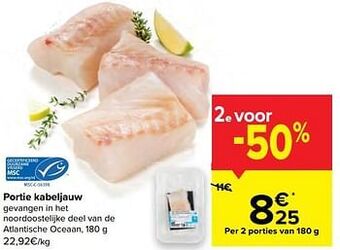 Carrefour Portie kabeljauw aanbieding