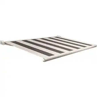 Brico Domasol zonnetent elektrisch ’Factor 20-C’ grijs/wit brede strepen 450 x 300 cm aanbieding