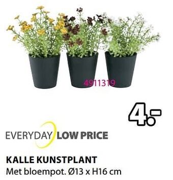 Jysk Kalle kunstplant aanbieding