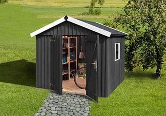 Brico Weka tuinhuis Zweeds 349 GR3 antraciet 240x246cm aanbieding