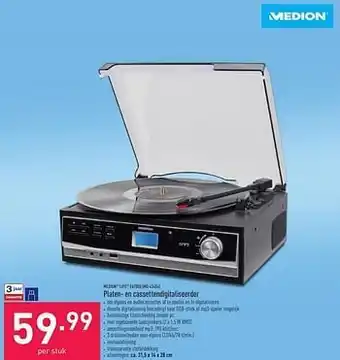 ALDI Medion life e67005 md 43454 platen- en cassettendigitaliseerder aanbieding
