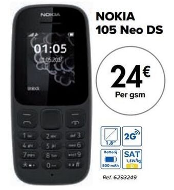 Carrefour Nokia 105 neo ds aanbieding