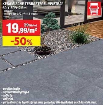Hubo Keramische terrastegel pietra aanbieding