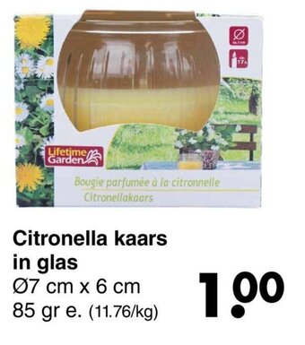 Citronella kaars in glas