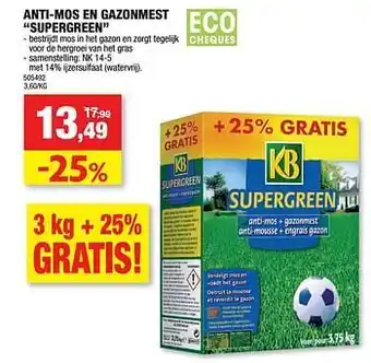 Anti-mos en gazonmest supergreen