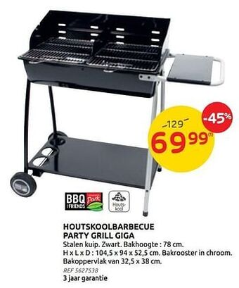 Houtskoolbarbecue party grill giga