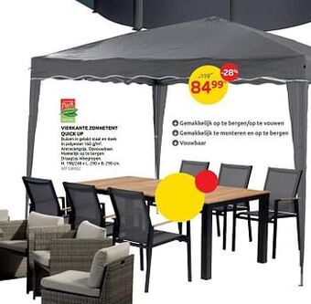 Brico Vierkante zonnetent quick up aanbieding