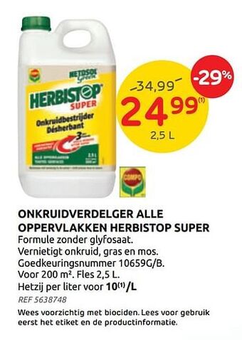 Brico Onkruidverdelger alle oppervlakken herbistop super aanbieding