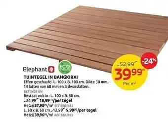 Brico Tuintegel in bangkirai aanbieding