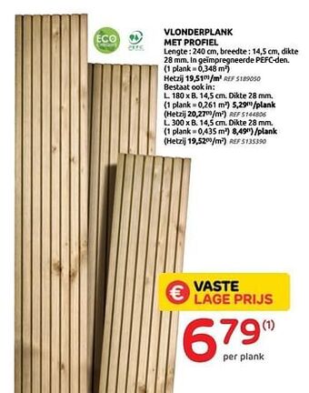 Brico Vlonderplank met profiel aanbieding