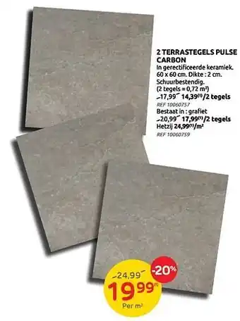 Brico 2 terrastegels pulse carbon aanbieding