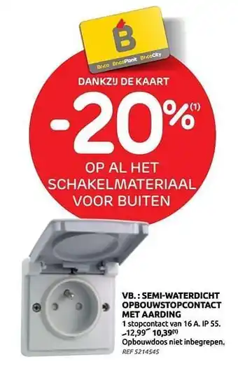Semi-waterdicht opbouwstopcontact met aarding