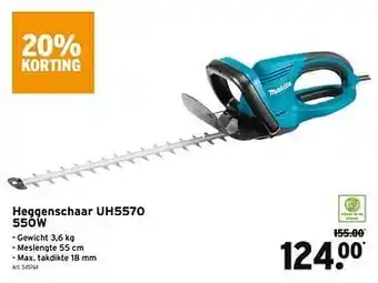 GAMMA Makita heggenschaar uh5570 aanbieding