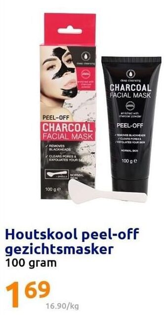 Action Houtskool peel-off gezichtsmasker aanbieding