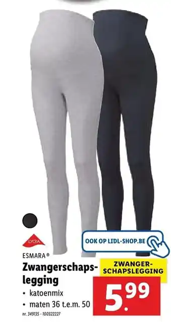 Lidl Esmara Zwangerschaps legging aanbieding