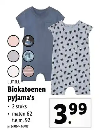Lupilu Biokatoenen pyjama's