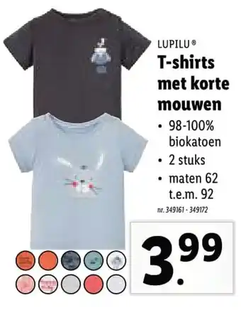 Lidl Lupilu T-shirts met korte mouwen aanbieding