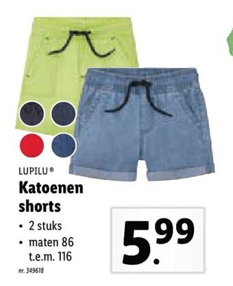 Lidl Lupilu Katoenen shorts aanbieding
