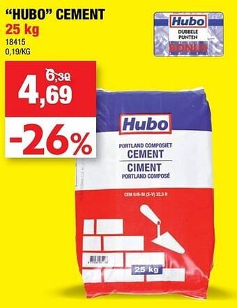 Hubo Hubo cement aanbieding