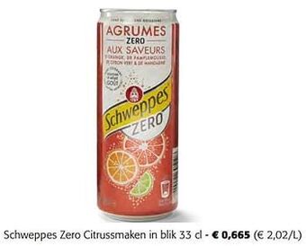 Colruyt Schweppes zero citrussmaken aanbieding