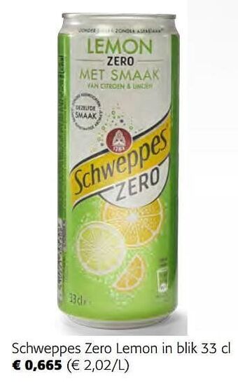 Colruyt Schweppes zero lemon aanbieding