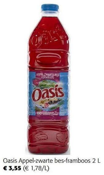 Colruyt Oasis appel-zwarte bes-framboos aanbieding