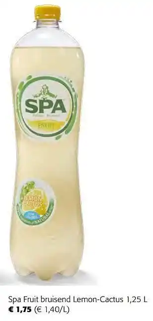 Colruyt Spa fruit bruisend lemon-cactus aanbieding
