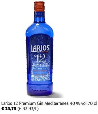 Colruyt Larios 12 premium gin mediterránea aanbieding