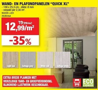 Hubo Wand- en plafondpanelen quick xl aanbieding