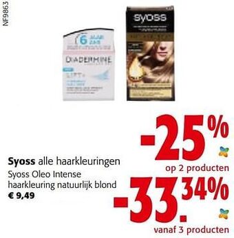 Colruyt Syoss oleo intense haarkleuring natuurlijk blond aanbieding