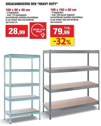 Gegalvaniseerd rek heavy duty
