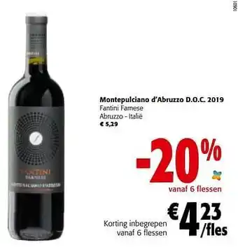Colruyt Montepulciano d’abruzzo d.o.c. 2019 fantini farnese abruzzo - italië aanbieding