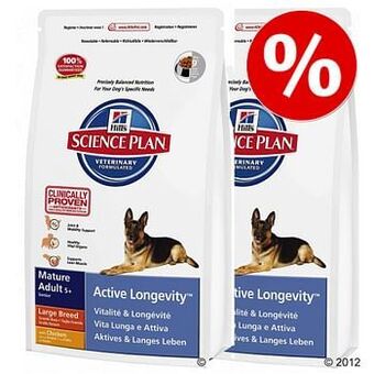 Zooplus 2 x 12 kg Hill’s Science Plan Senior - Mature7+ Active Longevity Medium - Kip hondenvoer aanbieding