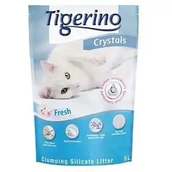 Zooplus Tigerino Crystals Fresh - Klonterende Kattenbakvulling - 5 l aanbieding