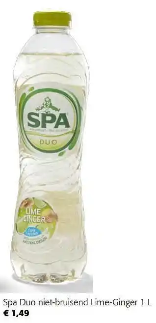 Colruyt Spa duo niet-bruisend lime-ginger aanbieding