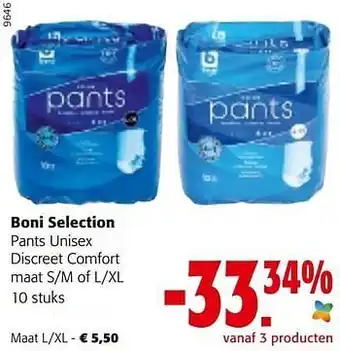 Boni selection pants unisex discreet comfort maat l-xl